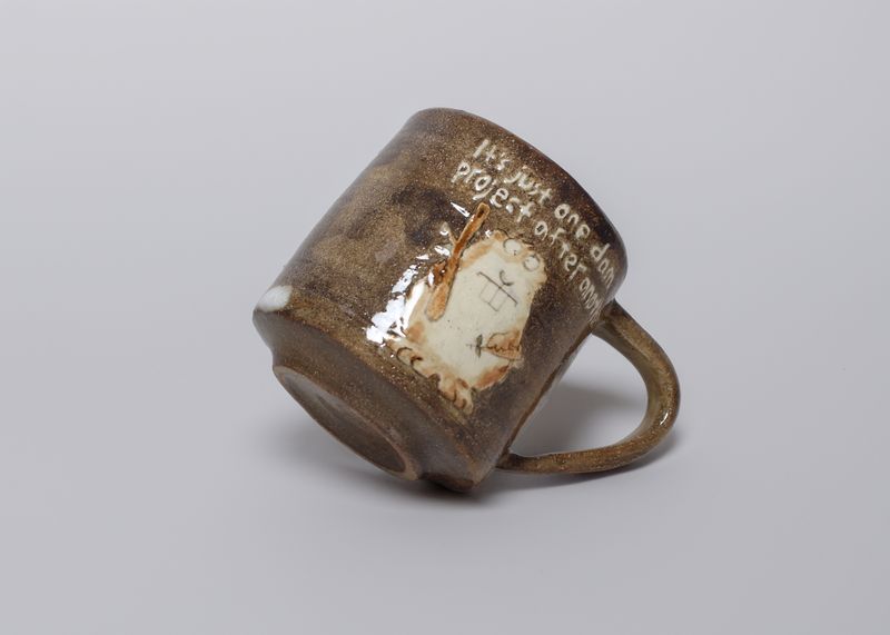Beaver mug on its side