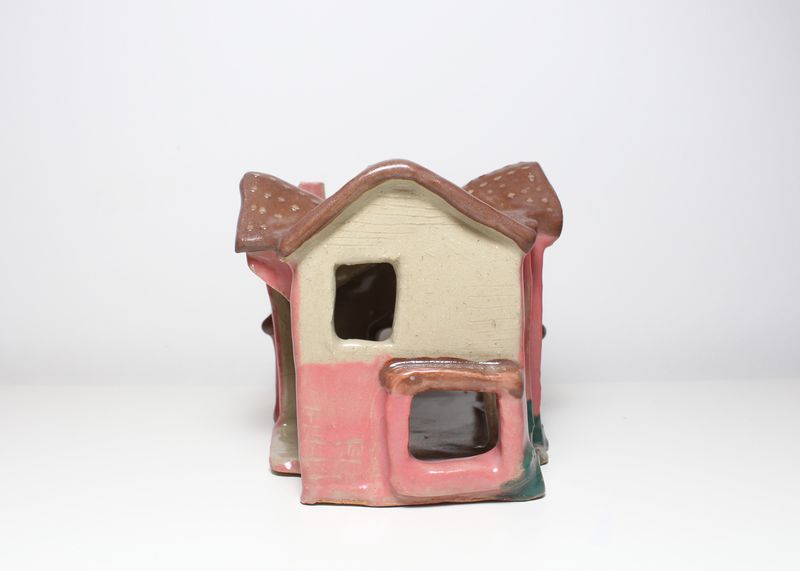 Pink ceramic house, other gable end